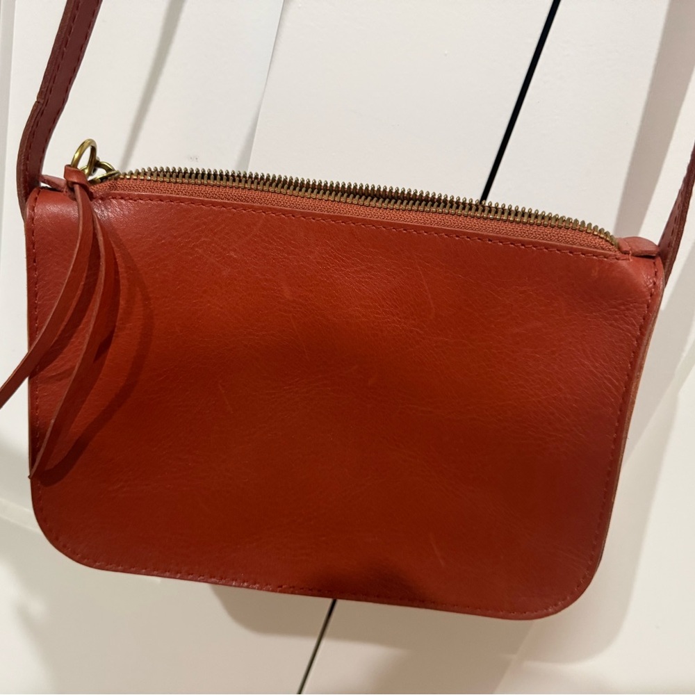 Madewell Rust Red Leather Crossbody Bag